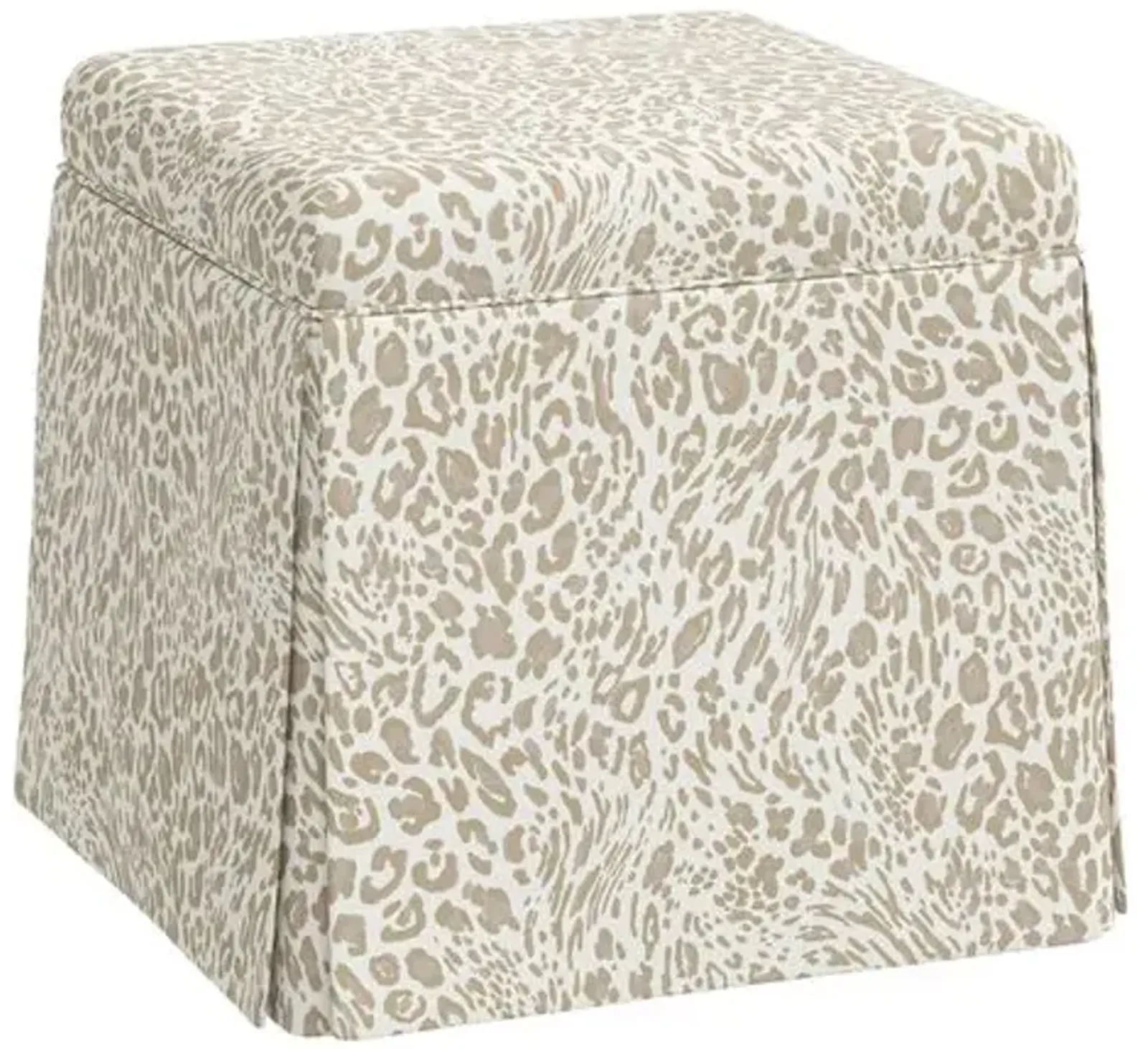 Anne Pounce Skirted Ottoman - Beige