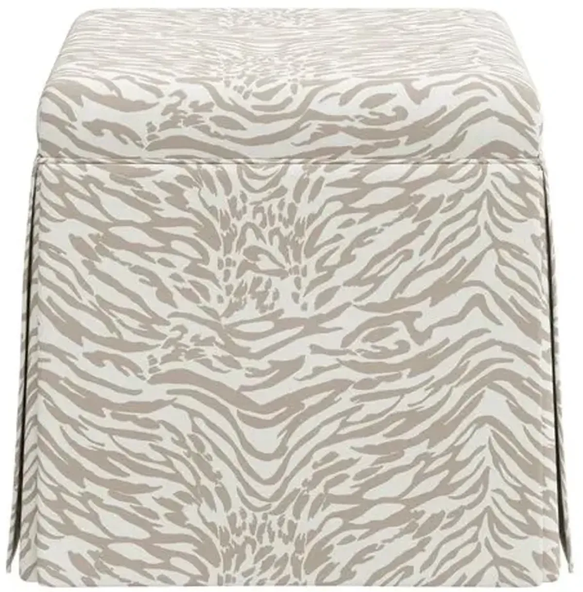 Anne Lope Skirted Ottoman - Beige