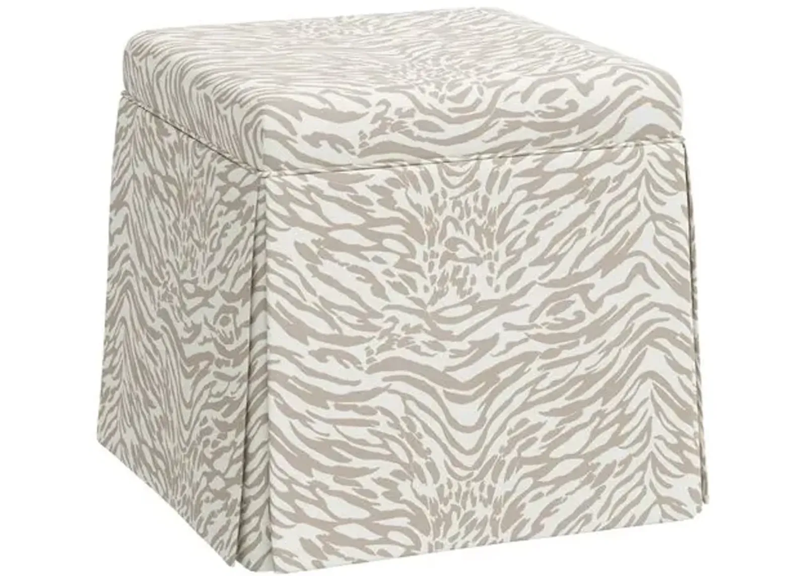 Anne Lope Skirted Ottoman - Beige