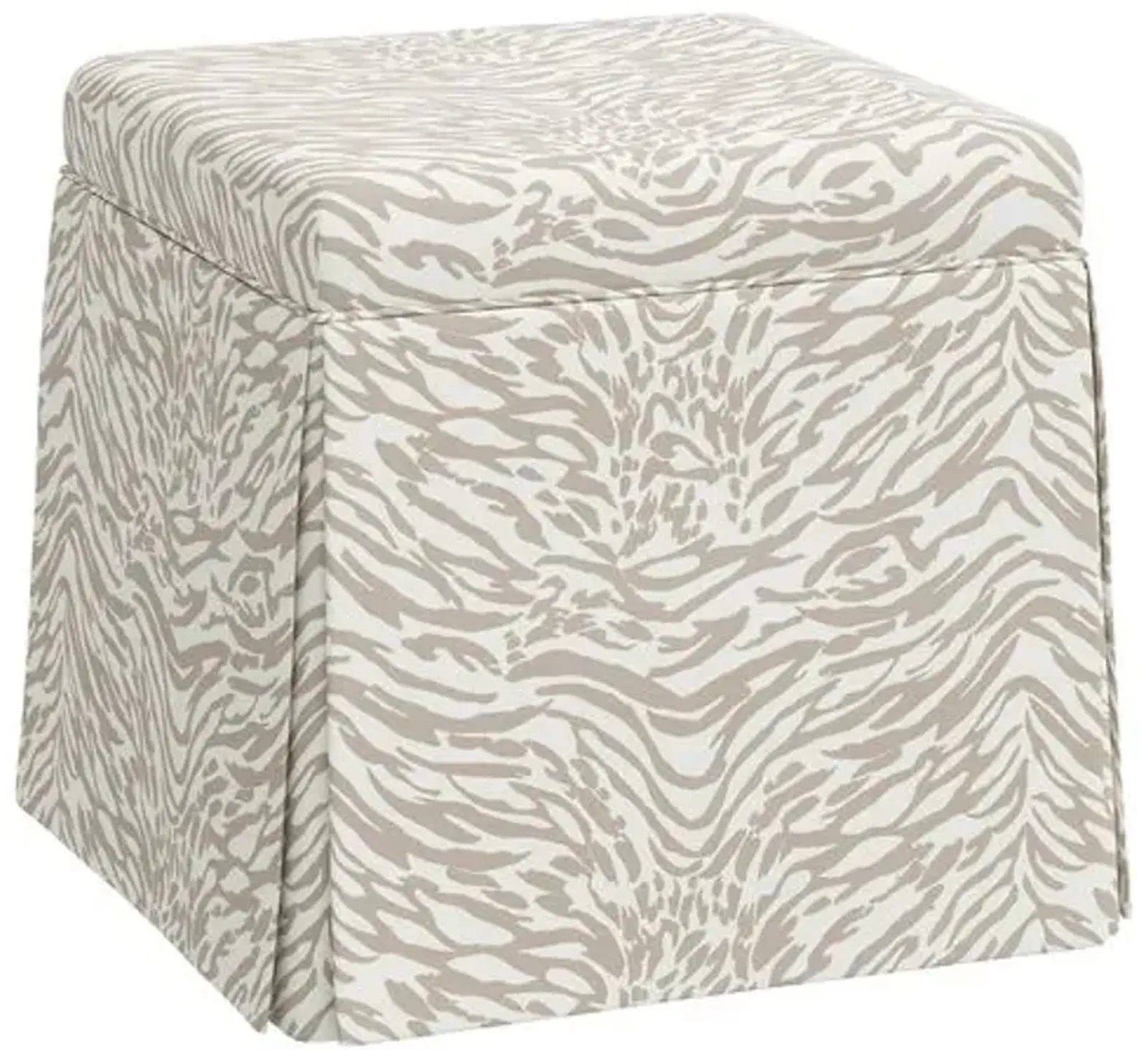 Anne Lope Skirted Ottoman - Beige