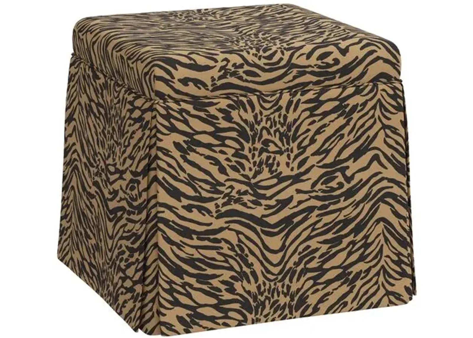 Anne Lope Skirted Ottoman - Brown