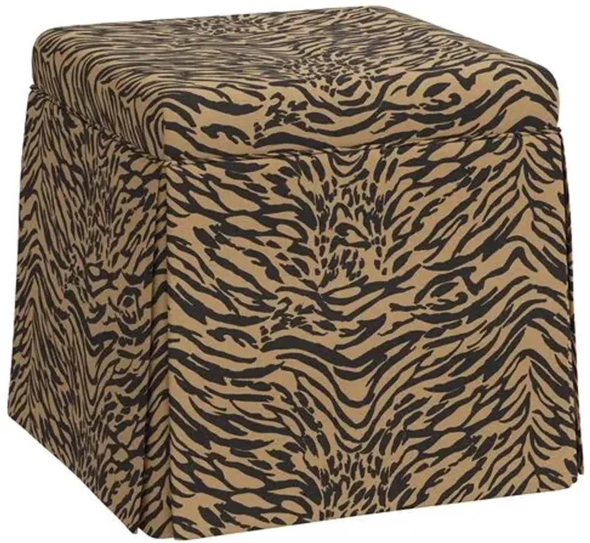 Anne Lope Skirted Ottoman - Brown