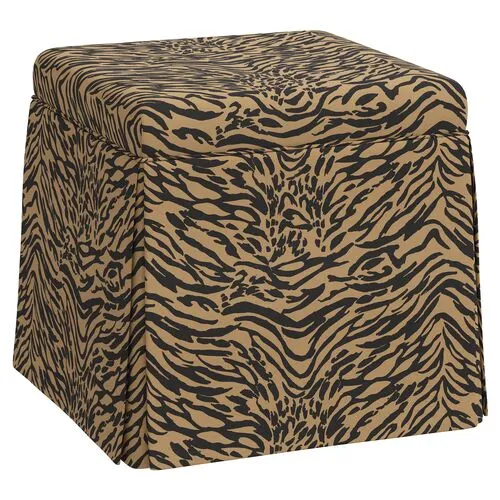 Anne Lope Skirted Ottoman - Brown