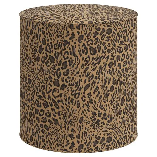 Harper Pounce Round Ottoman - Brown