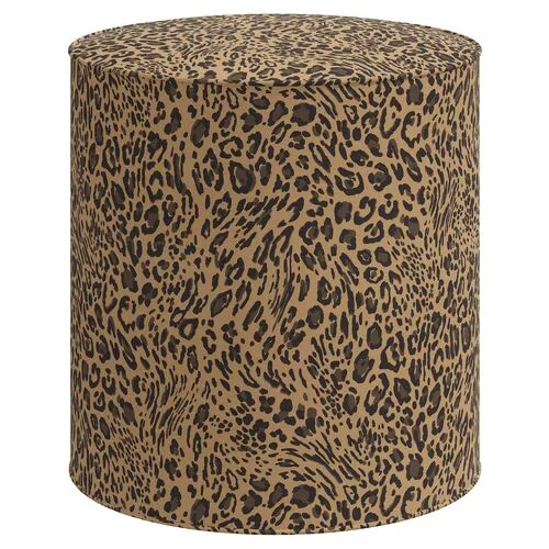 Harper Pounce Round Ottoman - Brown