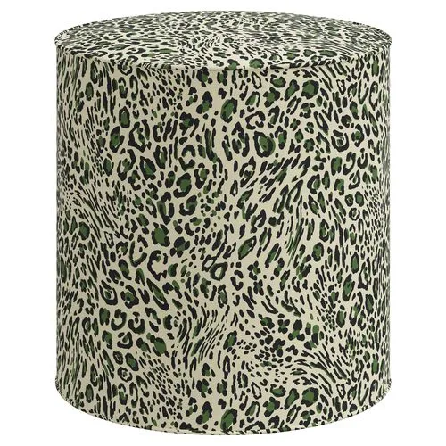 Harper Pounce Round Ottoman - Green