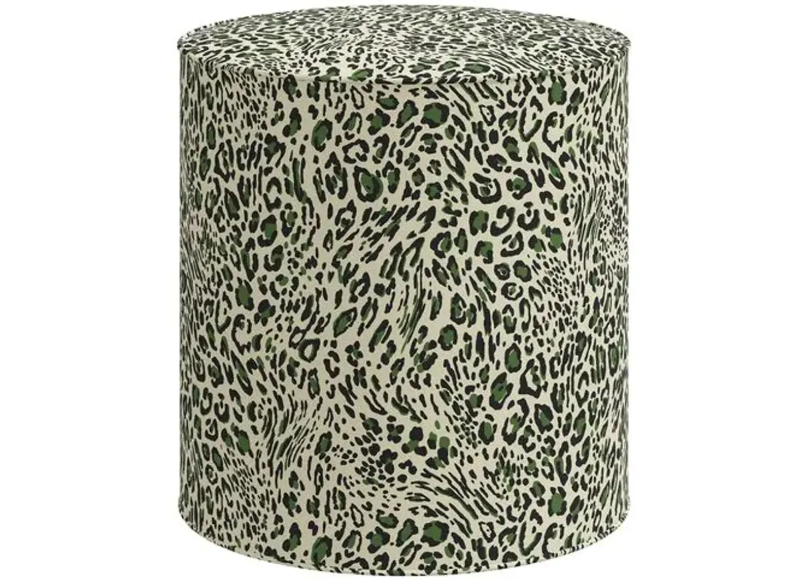 Harper Pounce Round Ottoman - Green