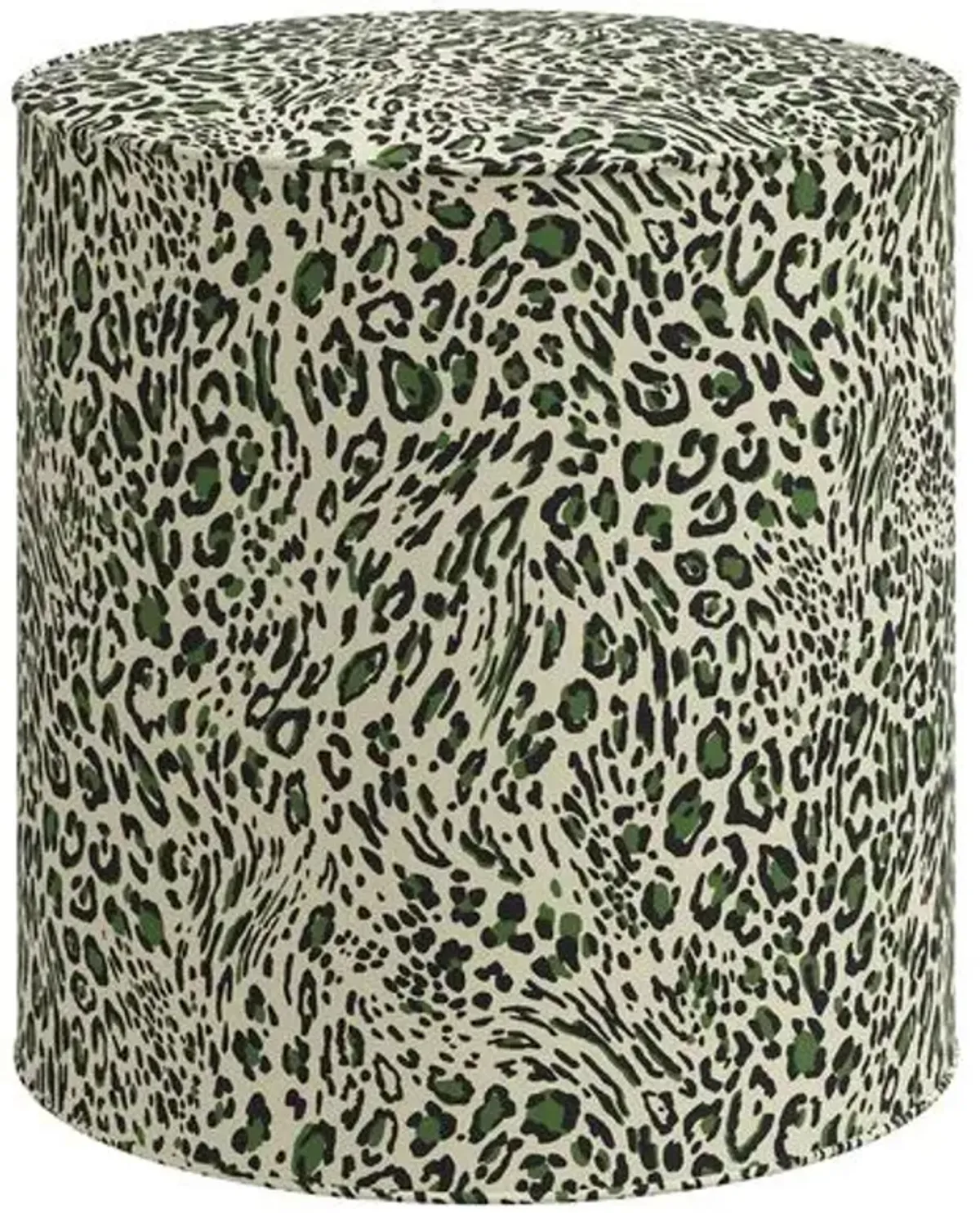 Harper Pounce Round Ottoman - Green