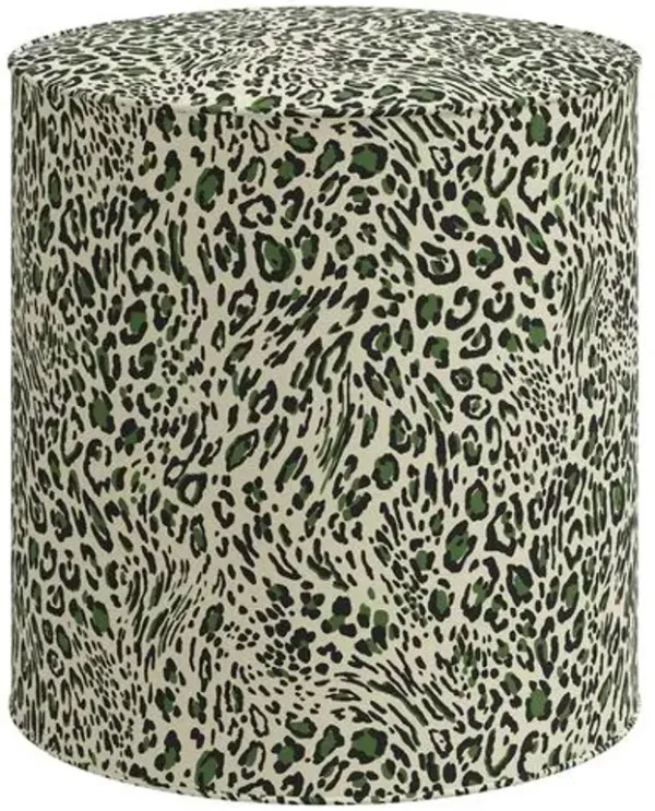 Harper Pounce Round Ottoman - Green
