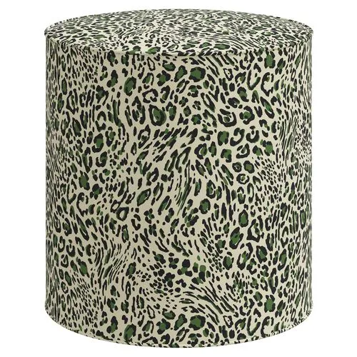 Harper Pounce Round Ottoman - Green