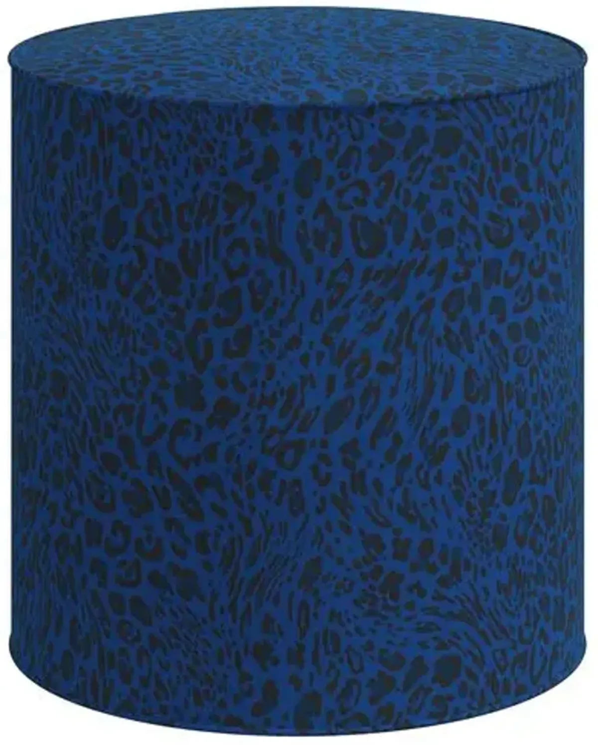 Harper Pounce Round Ottoman - Blue