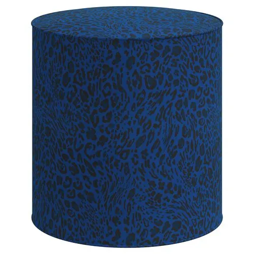 Harper Pounce Round Ottoman - Blue