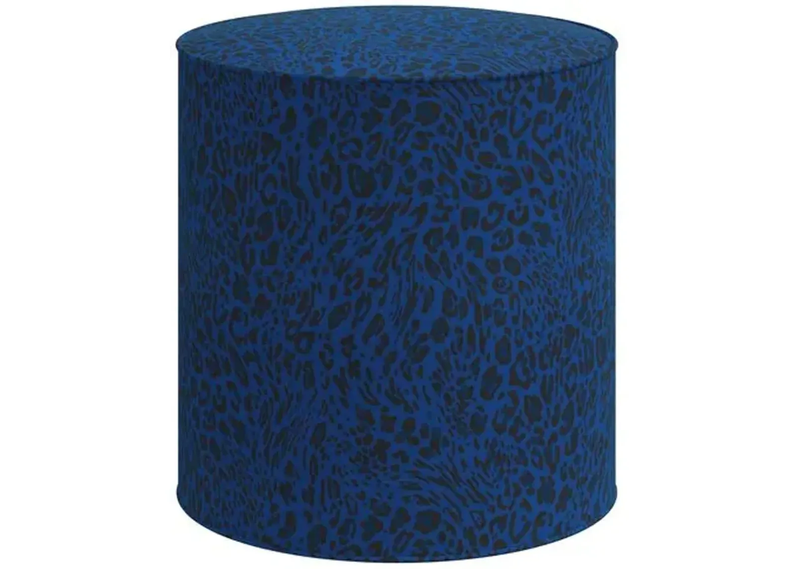 Harper Pounce Round Ottoman - Blue