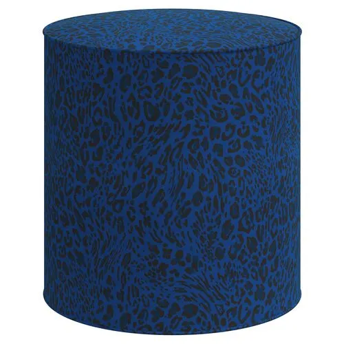 Harper Pounce Round Ottoman - Blue