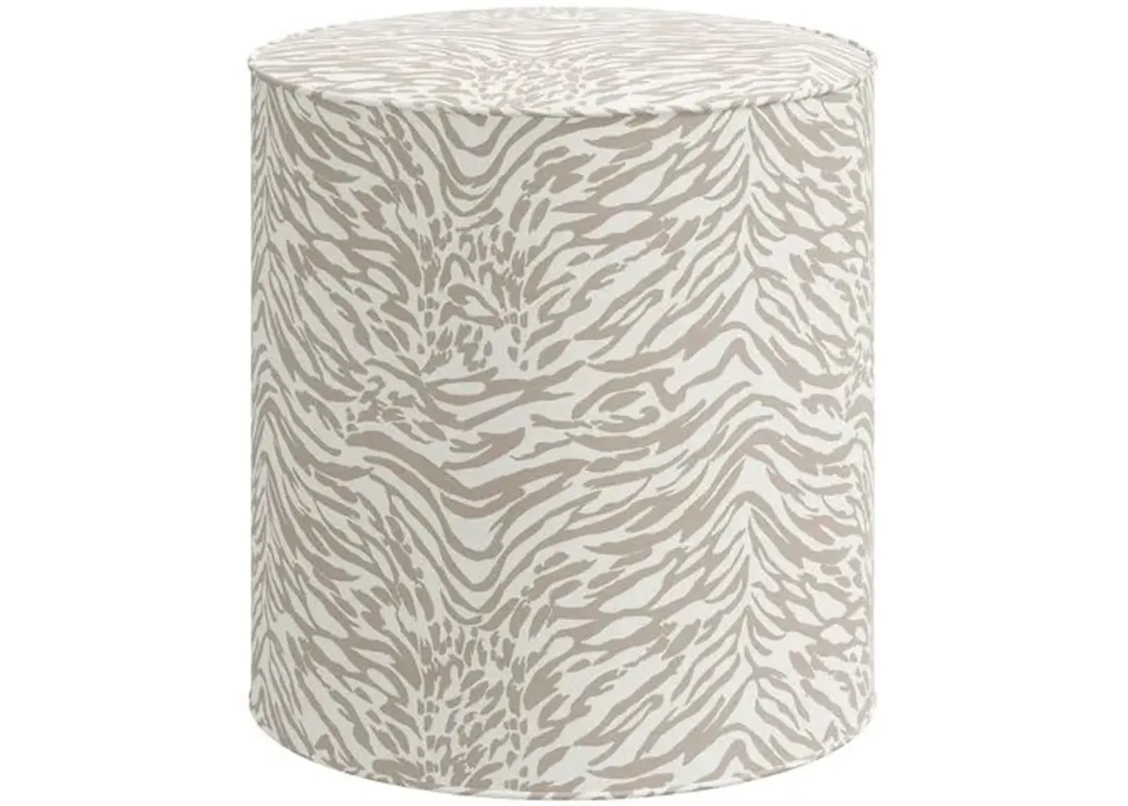 Harper Lope Round Ottoman - Beige