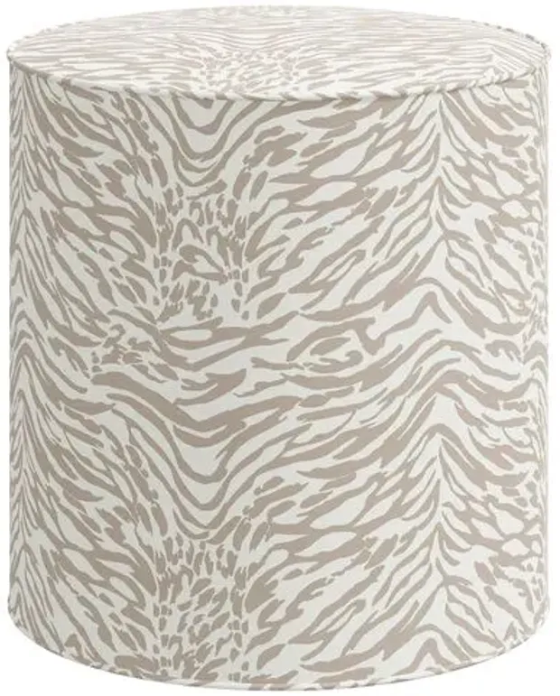 Harper Lope Round Ottoman - Beige