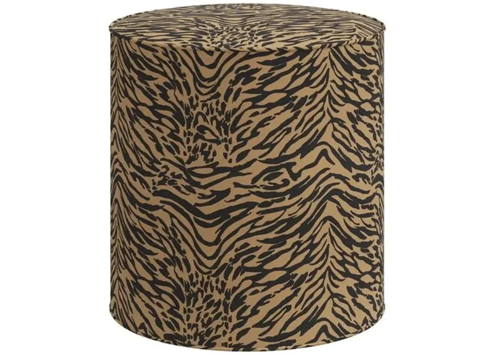 Harper Lope Round Ottoman - Brown