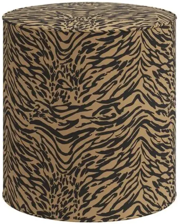 Harper Lope Round Ottoman - Brown