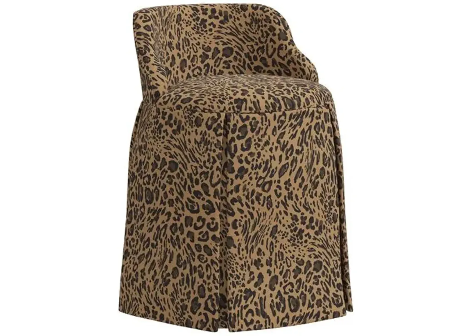 Addie Pounce Vanity Stool - Brown - Versatile, Comfortable, Functional - Made in The USA