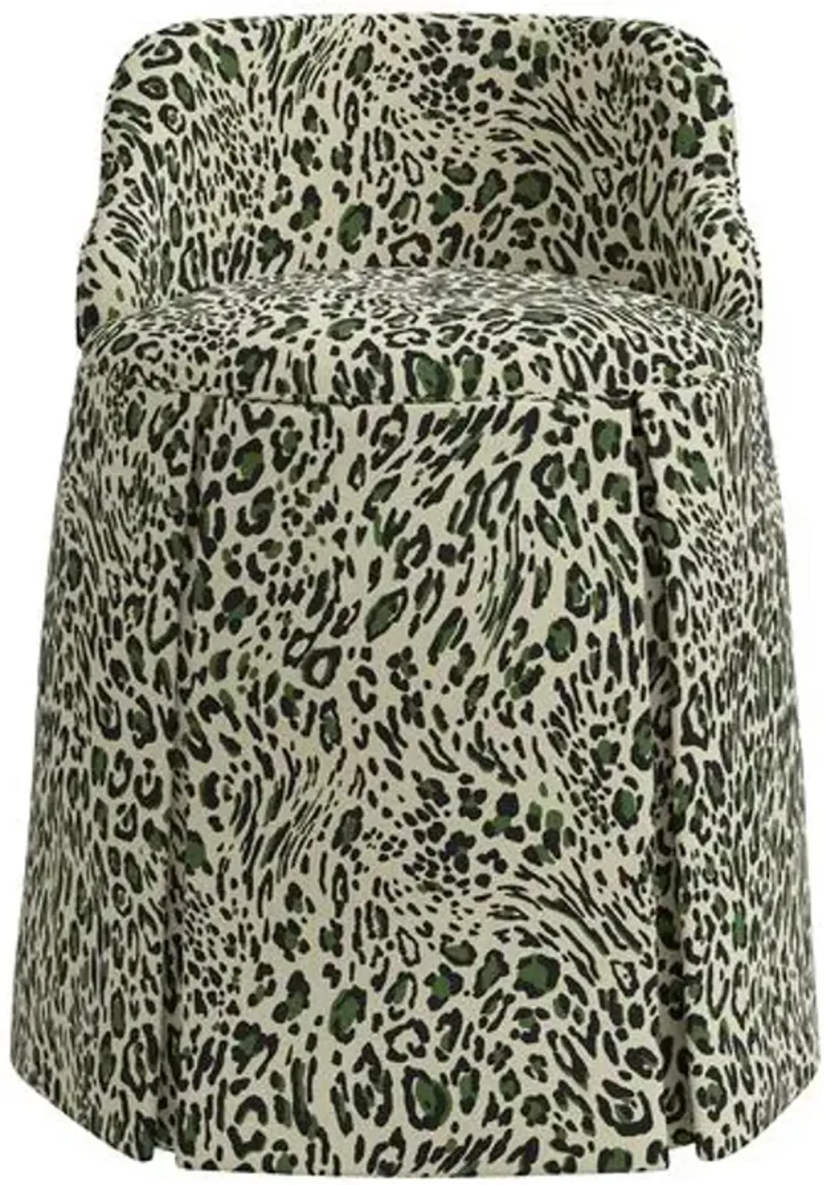 Addie Pounce Vanity Stool - Green - Versatile, Comfortable, Functional - Made in The USA