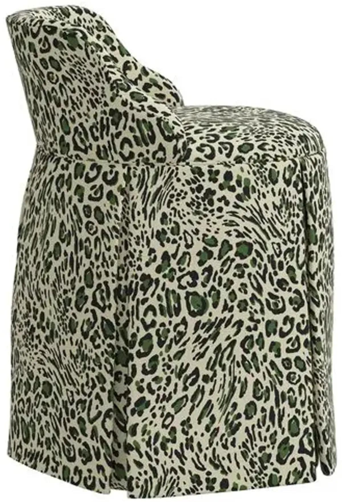 Addie Pounce Vanity Stool - Green - Versatile, Comfortable, Functional - Made in The USA