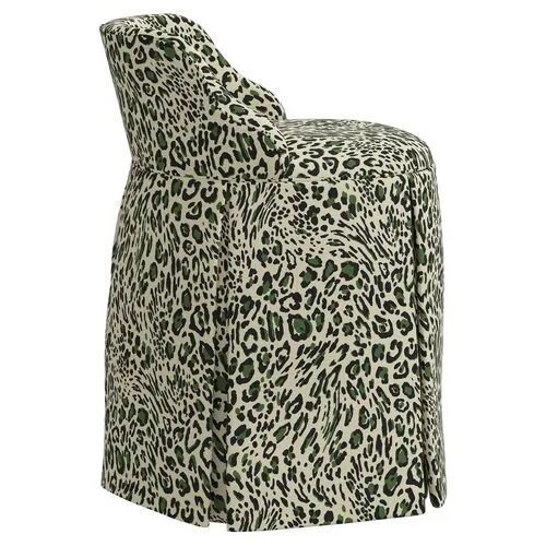 Addie Pounce Vanity Stool - Green - Versatile, Comfortable, Functional - Made in The USA