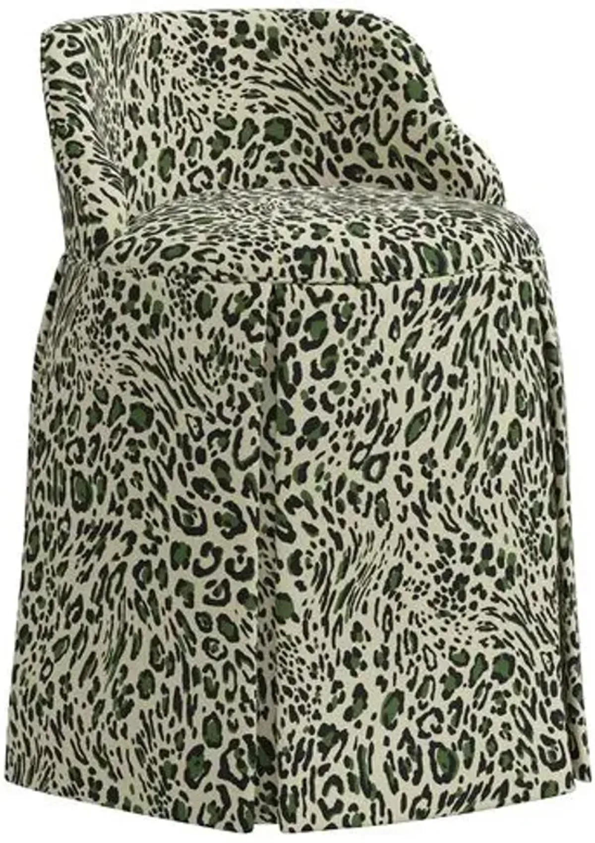 Addie Pounce Vanity Stool - Green - Versatile, Comfortable, Functional - Made in The USA