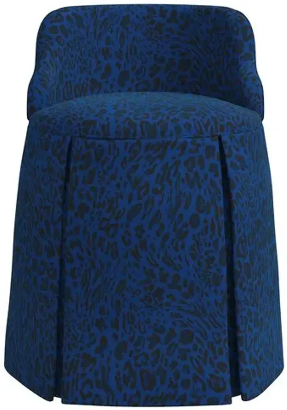 Addie Pounce Vanity Stool - Blue - Versatile, Comfortable, Functional - Made in The USA