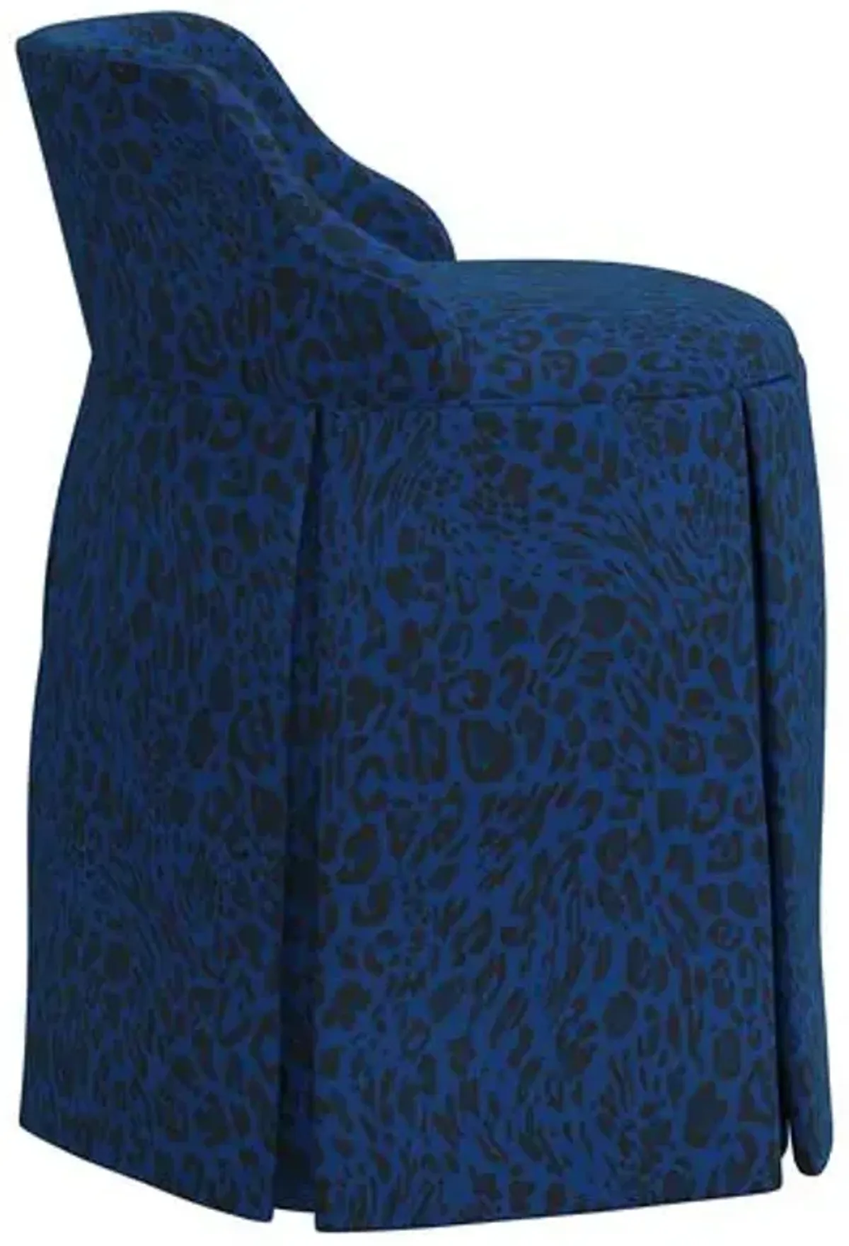 Addie Pounce Vanity Stool - Blue - Versatile, Comfortable, Functional - Made in The USA