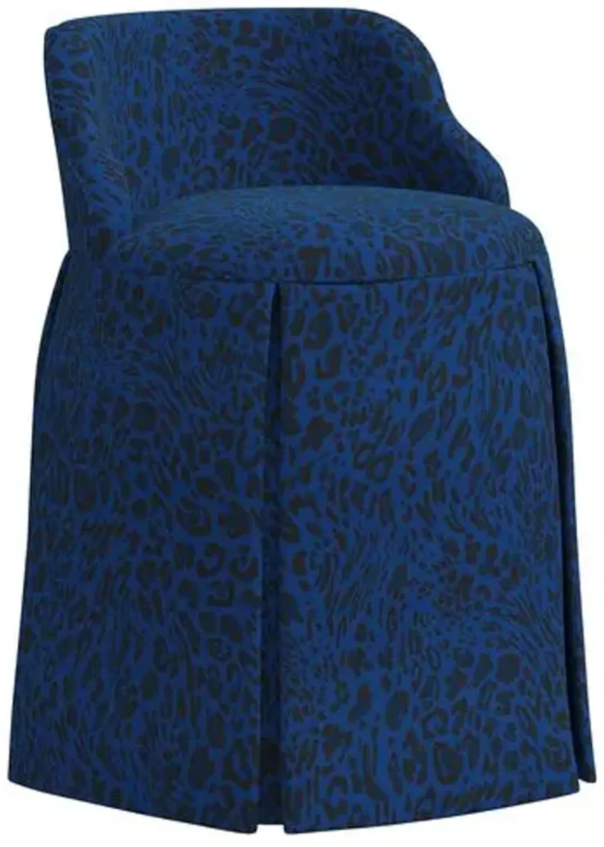 Addie Pounce Vanity Stool - Blue - Versatile, Comfortable, Functional - Made in The USA