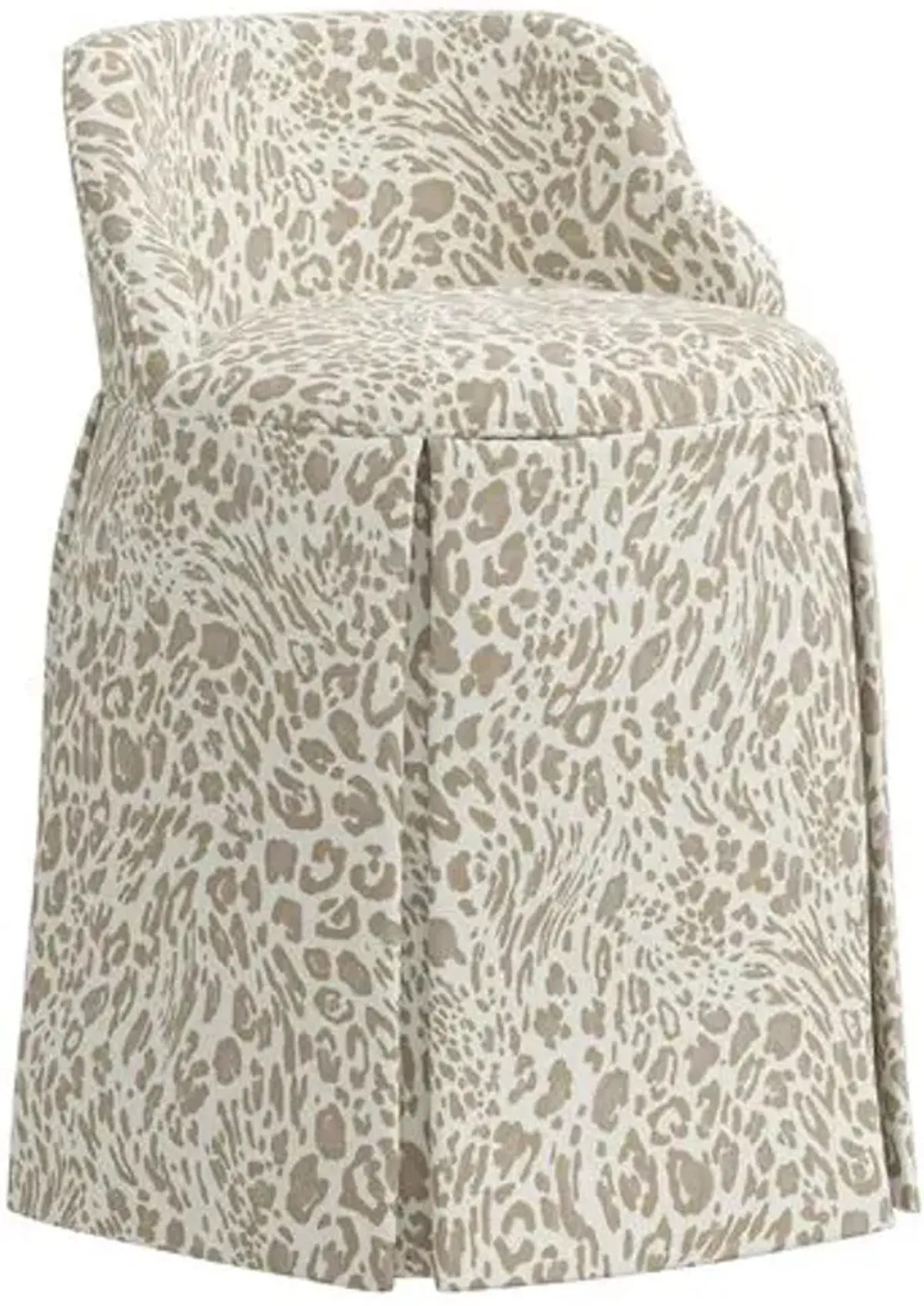 Addie Pounce Vanity Stool - Beige - Versatile, Comfortable, Functional - Made in The USA