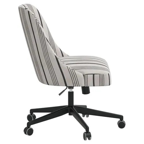 Celeste Alcot Stripe Desk Chair - Coal - Black