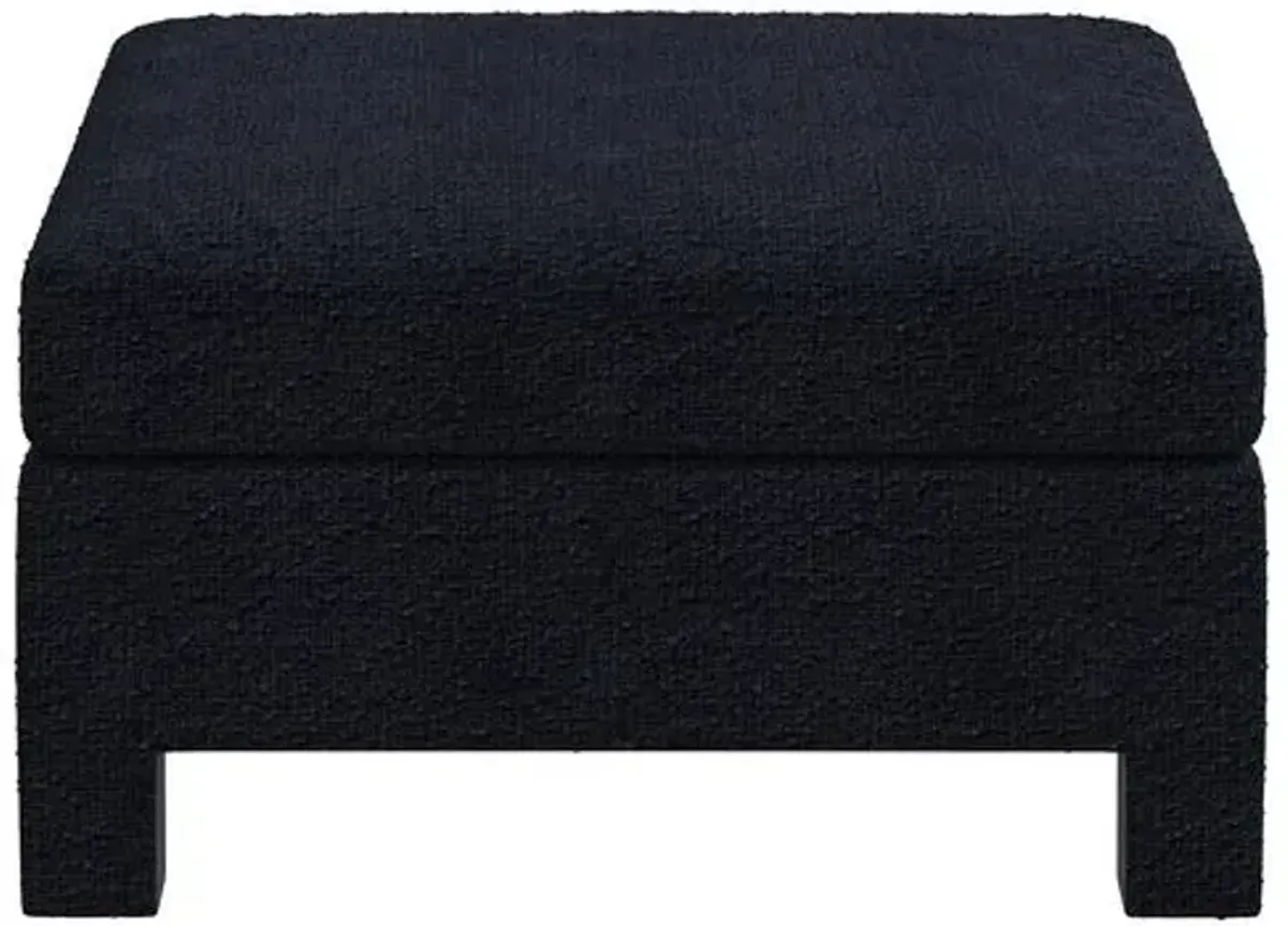 Bryn Bouclé Ottoman - Black