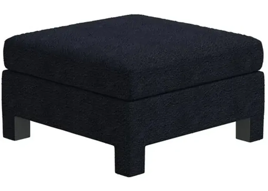 Bryn Bouclé Ottoman - Black