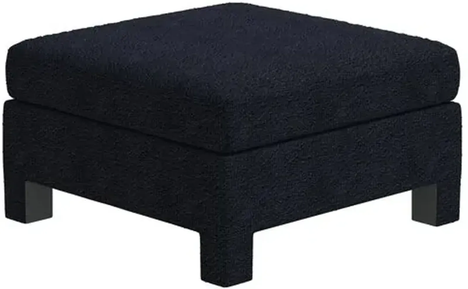 Bryn Bouclé Ottoman - Black