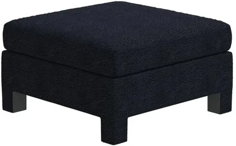 Bryn Bouclé Ottoman - Black