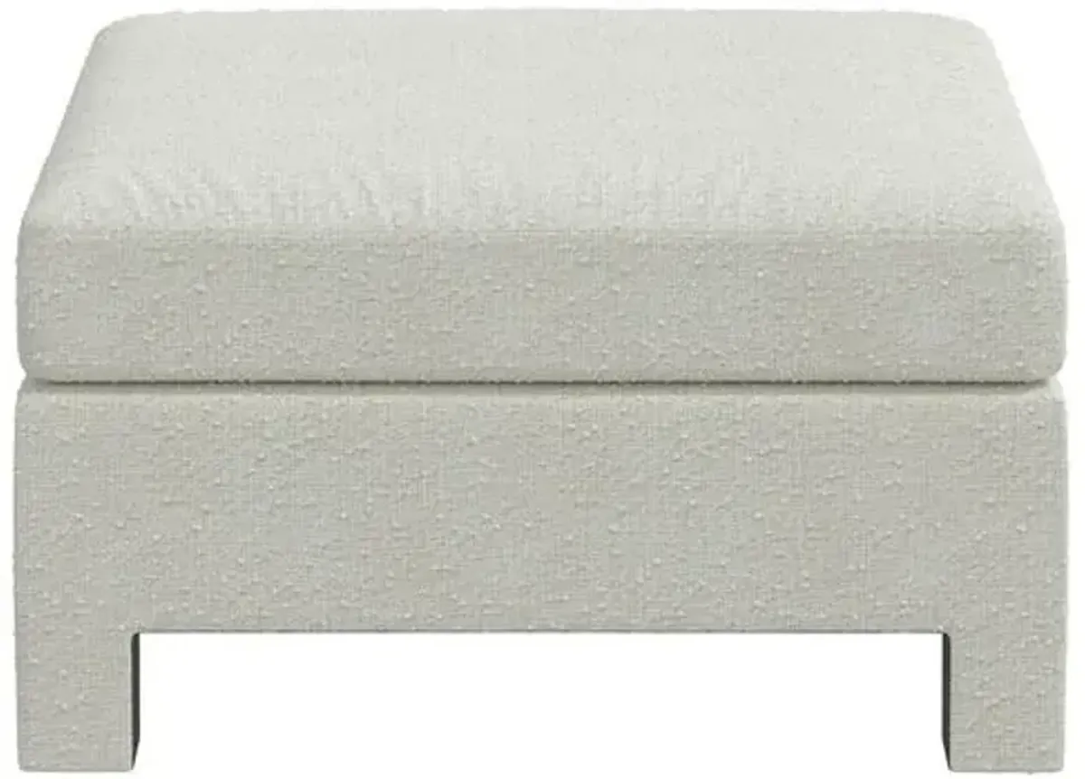 Bryn Bouclé Ottoman - White