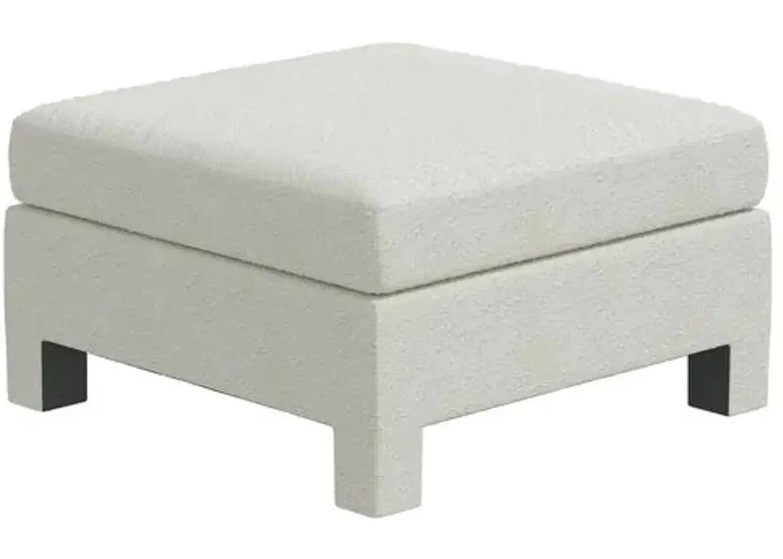 Bryn Bouclé Ottoman - White