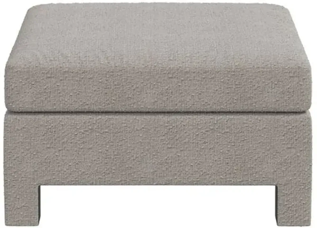 Bryn Bouclé Ottoman - Gray