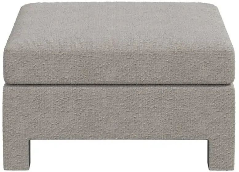 Bryn Bouclé Ottoman - Gray