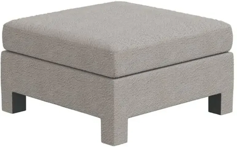 Bryn Bouclé Ottoman - Gray