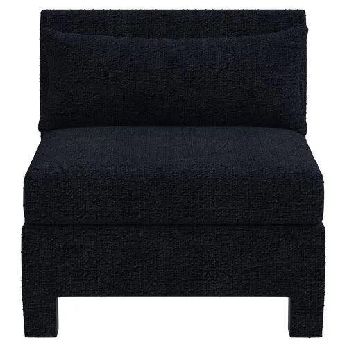 Bryn Bouclé Slipper Chair - Black