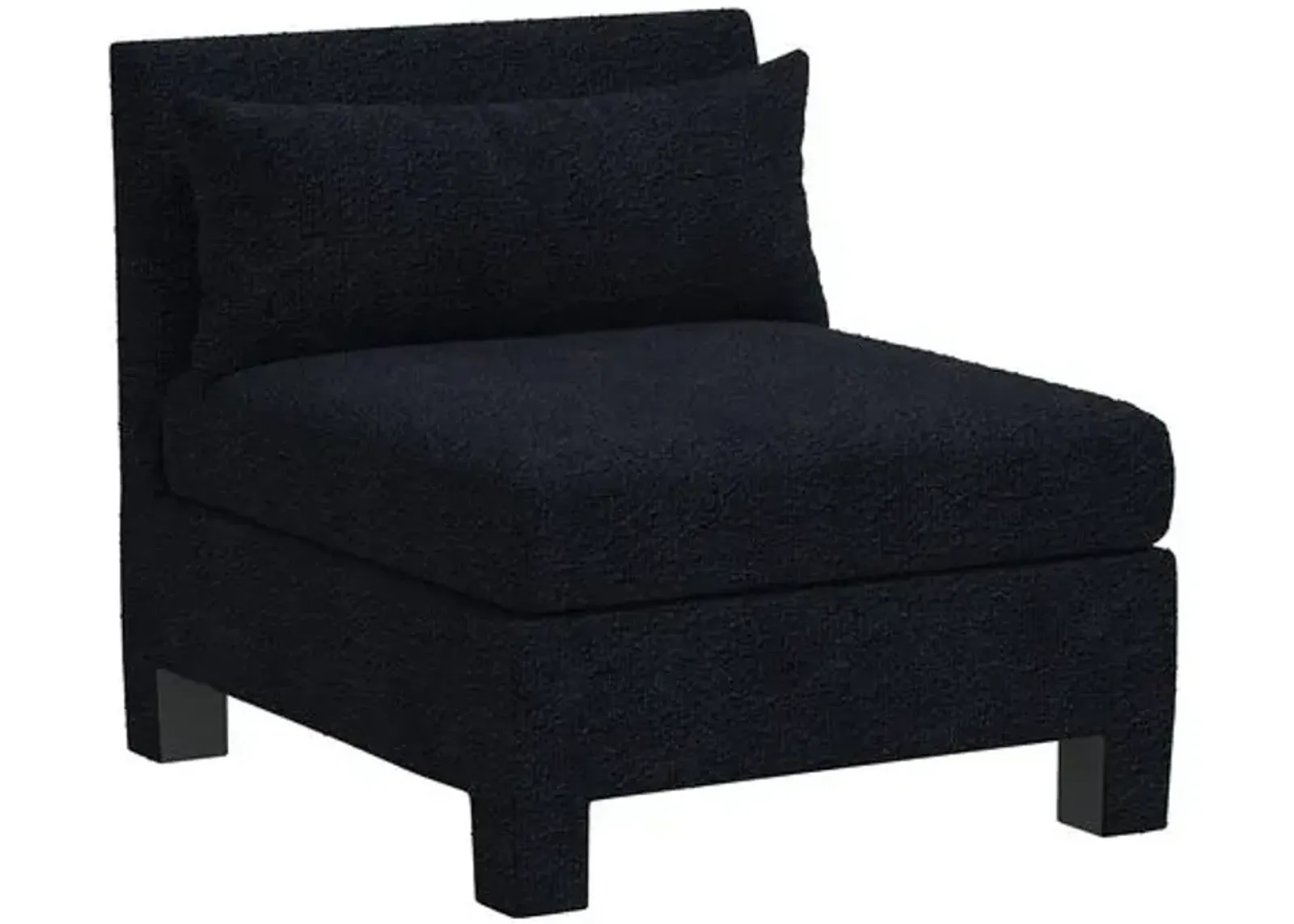 Bryn Bouclé Slipper Chair - Black