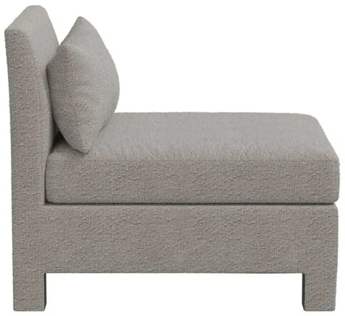 Bryn Bouclé Slipper Chair - Gray