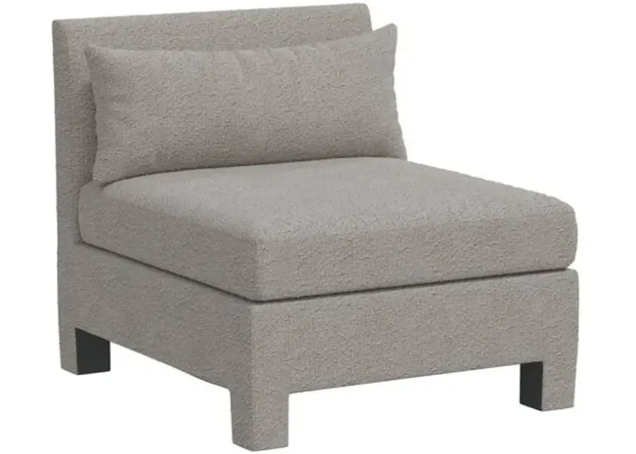 Bryn Bouclé Slipper Chair - Gray