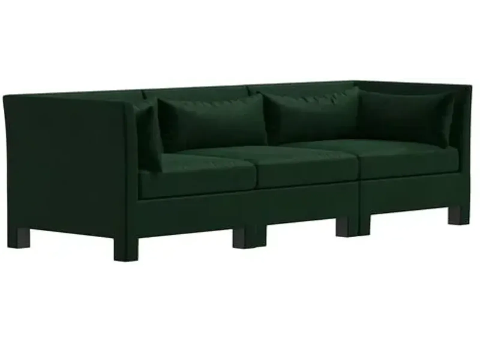 Bryn 3-Pc Velvet Sofa - Emerald