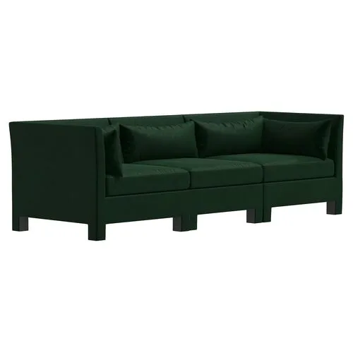 Bryn 3-Pc Velvet Sofa - Emerald