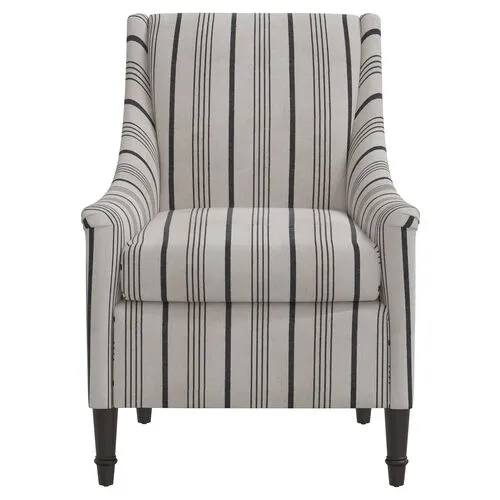 Holmes Alcot Stripe Accent Chair - Coal - Black, Comfortable, Durable, Cushioned