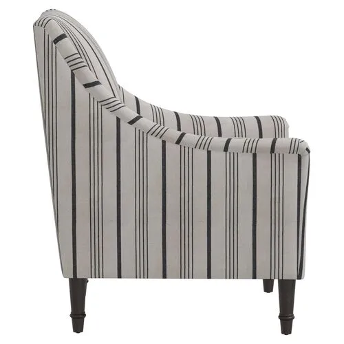 Holmes Alcot Stripe Accent Chair - Coal - Black, Comfortable, Durable, Cushioned