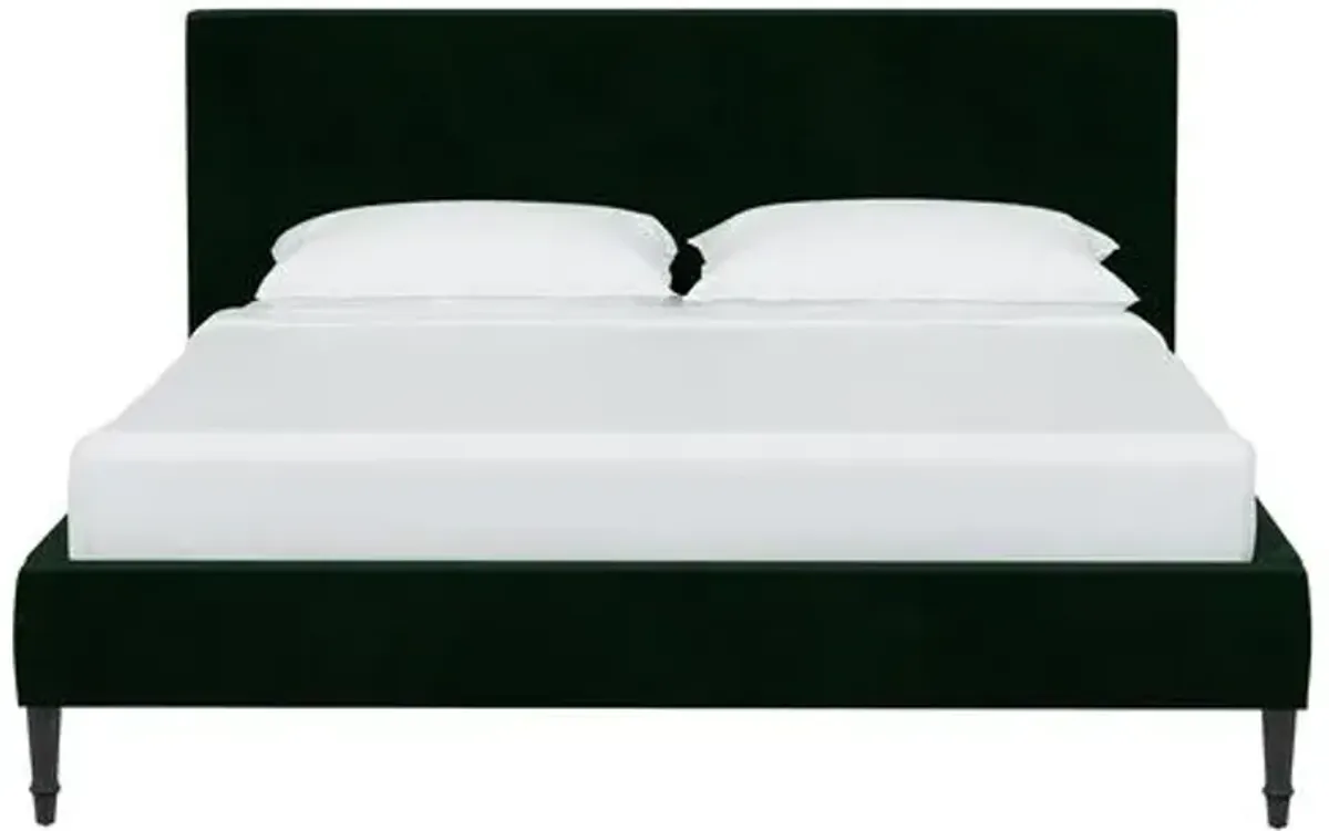 Lili Velvet Bed - Emerald - Green